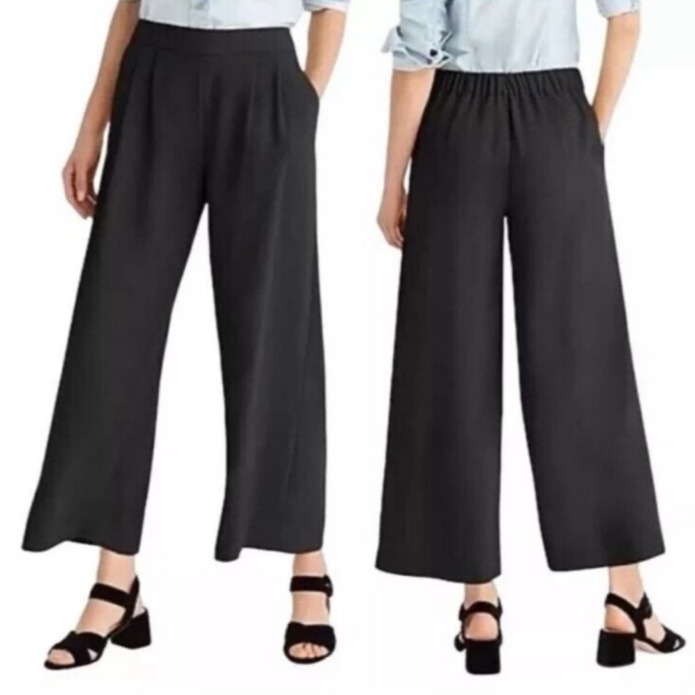J. Crew 365 Women’s Wide Leg Black Crepe Pants size 00